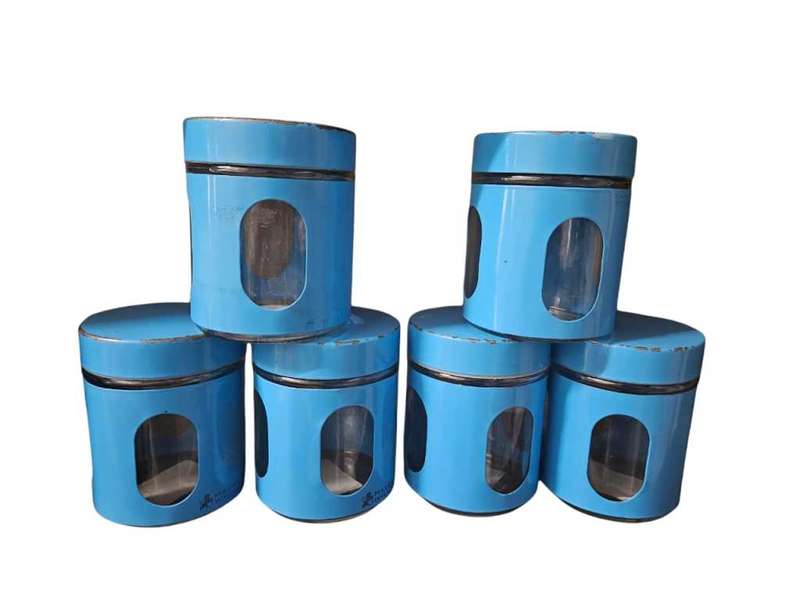 6 Blue Maxwell & Williams Vintage Canisters
