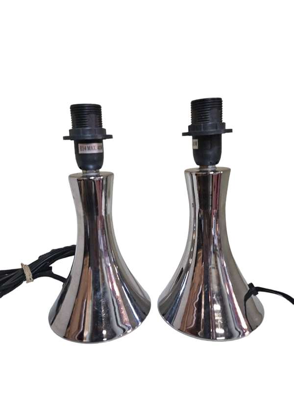Silver-colored table lamps