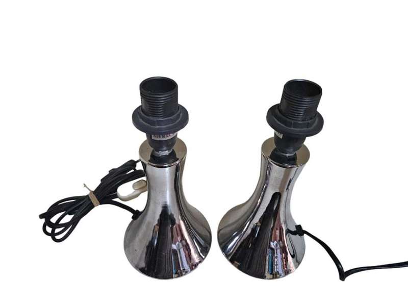 Silver-colored table lamps