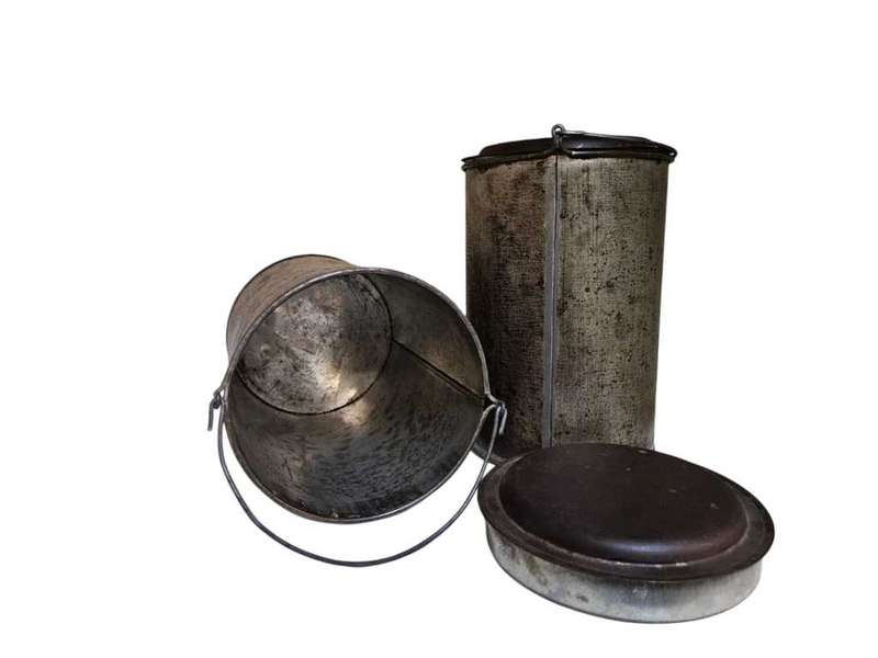 Antique Lunch Lidded Box Tins