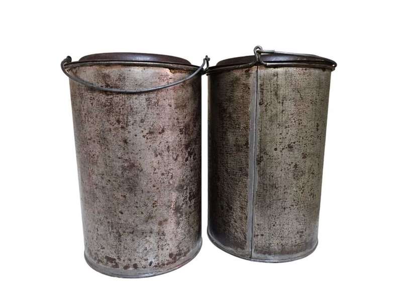 Antique Lunch Lidded Box Tins