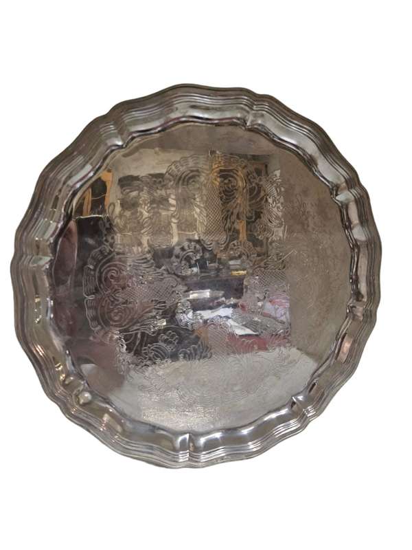 Silver plated serving tray