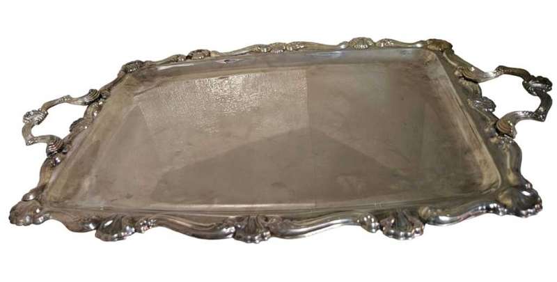 Golden Crown Silver plated serving Tray