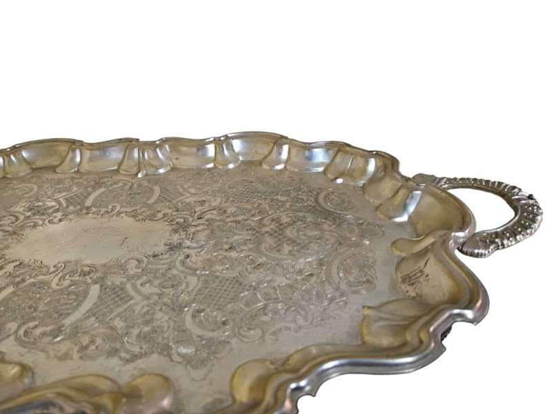 Silver plated serving tray