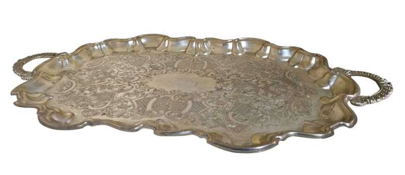 Silver plated serving tray