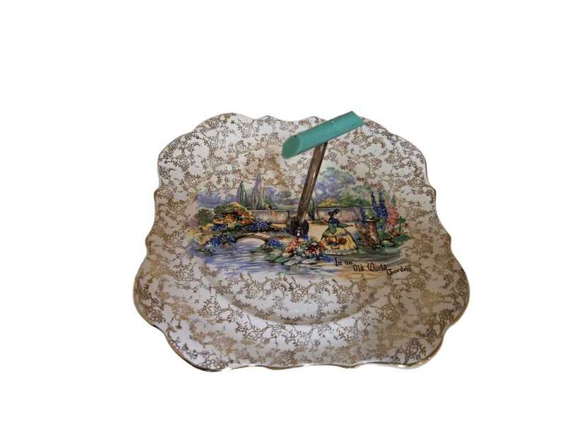 Vintage Crinoline Lady Cake Sandwich Stand -Sandland ware Lancaster Single Tier Metal Stand  England