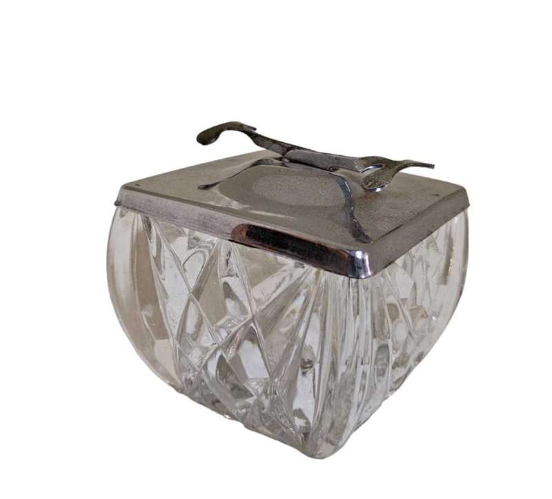 Silverplated/Glass sugar bowl