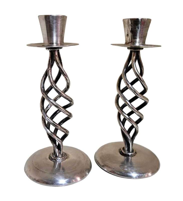 Vintage silver plated candlestick holders