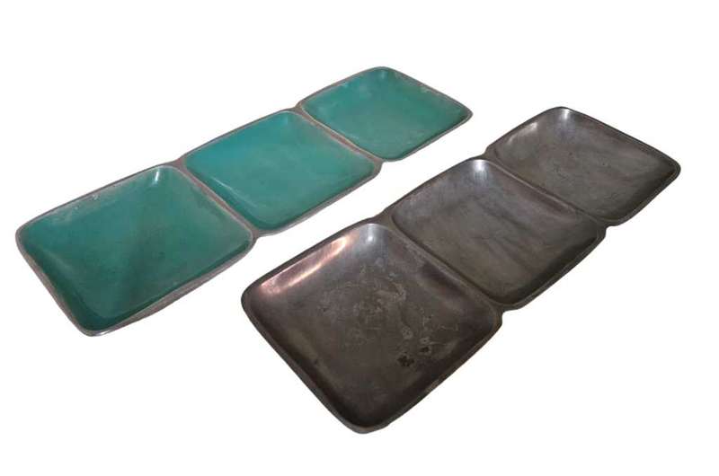 Pair Pewter/Metal Snack Trays