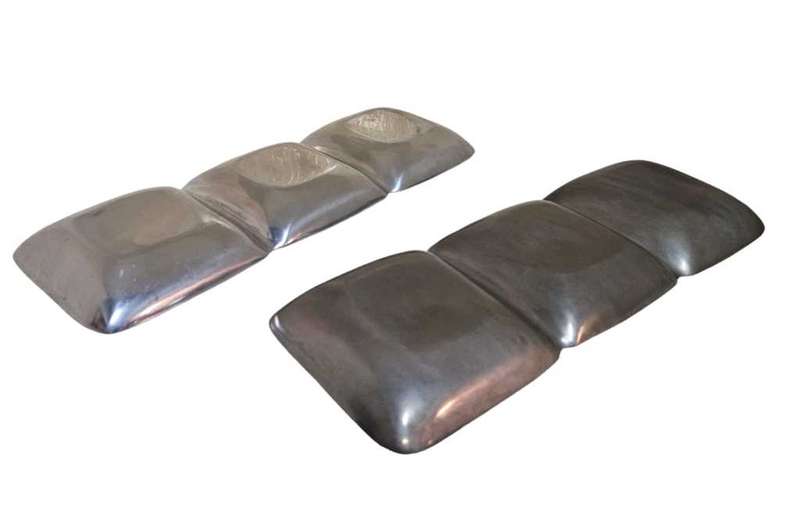 Pair Pewter/Metal Snack Trays