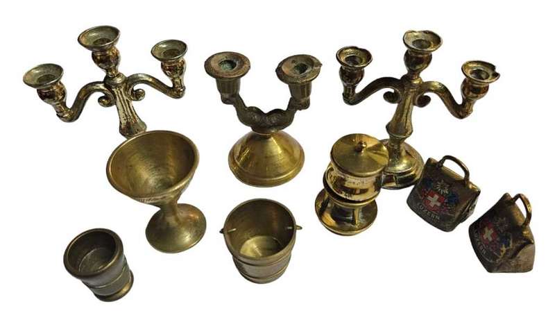 Collection of Brass & Metal  Printers Tray Items