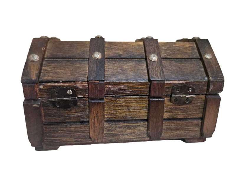 Vintage Wood Jewelry Treasure Box