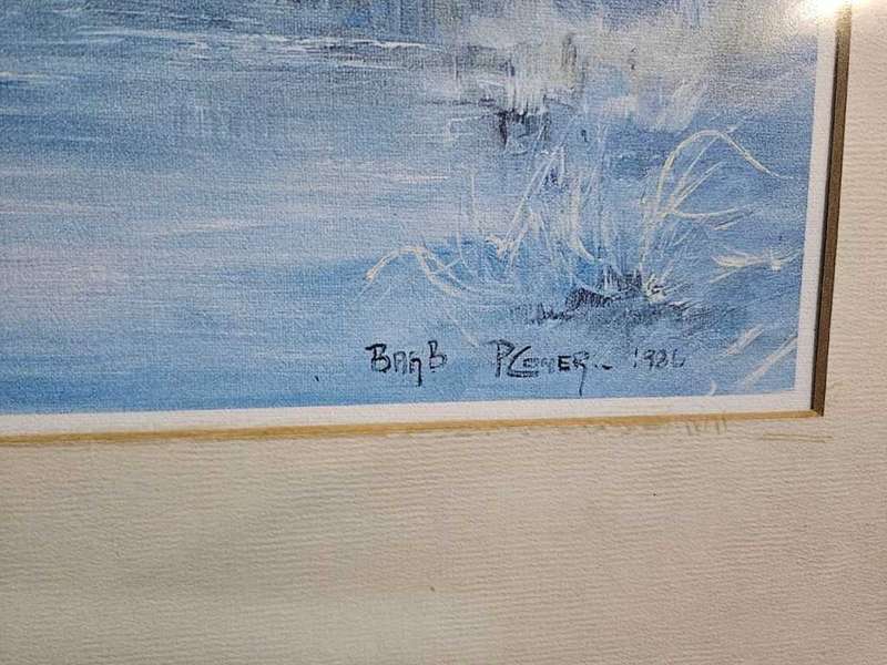 Landscape Print behind glass by Barb P Coner from 1986