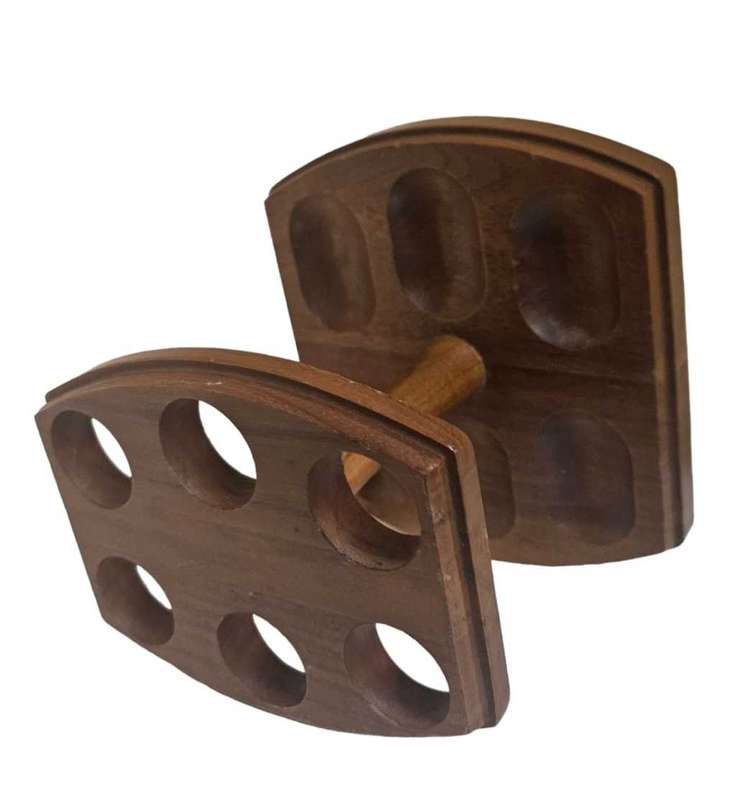 Vintage Solid Teak pipe stand, 6 pipe stand,