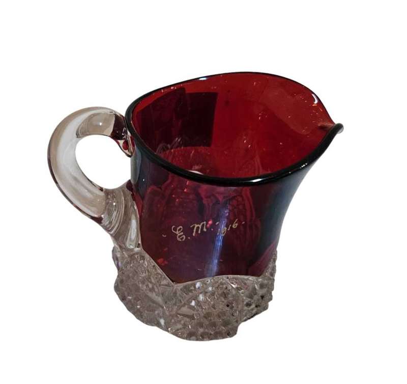 Ruby Stain Creamer Diamond Grid