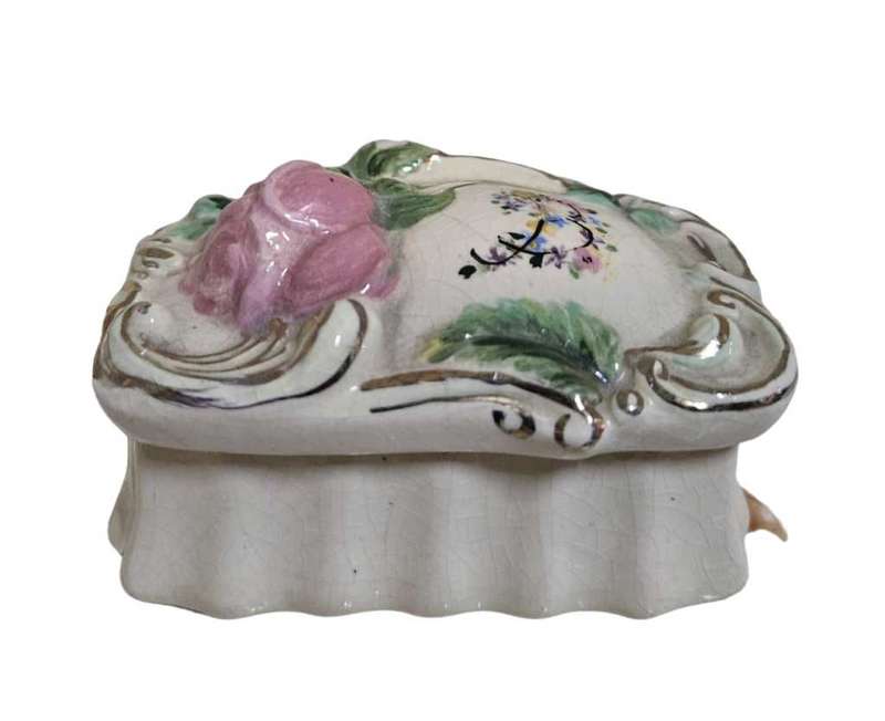 Vintage Porcelain Trinket Jewelry Box