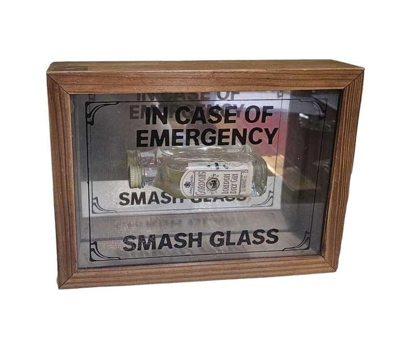 Bar Decor break glass in an emergency