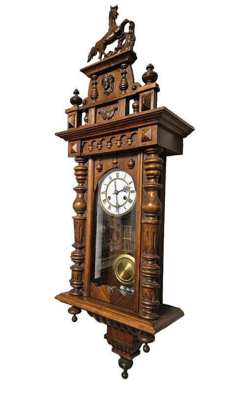 Antique Gustav Becker Horse top Vienna regulator, wall clock, in Beautiful Condition German style