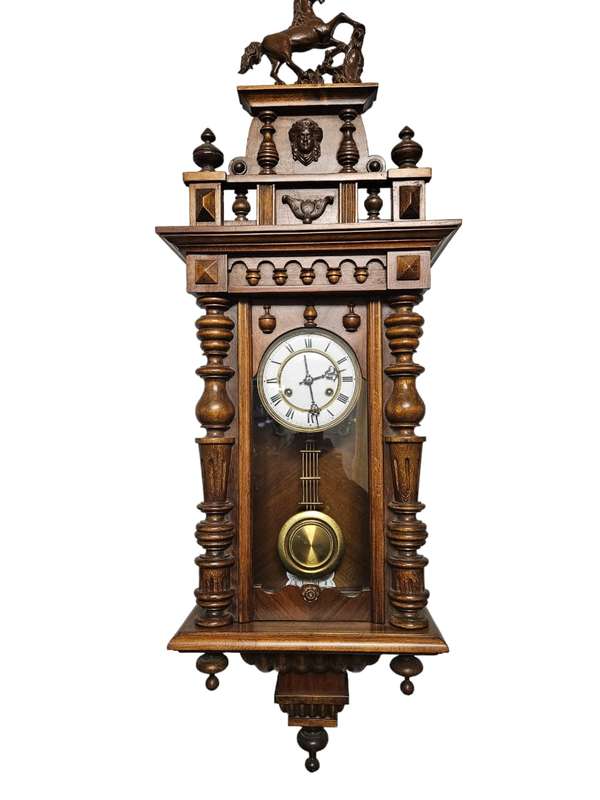 Antique Gustav Becker Horse top Vienna regulator, wall clock, in Beautiful Condition German style