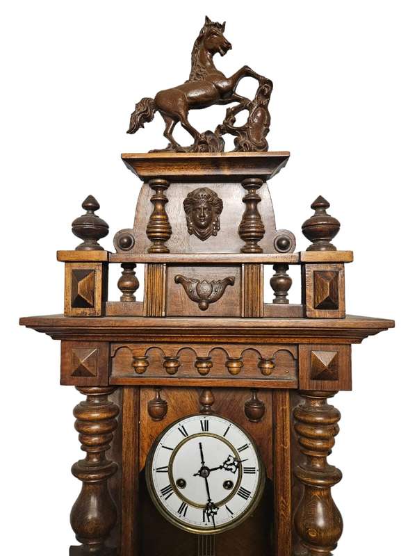 Antique Gustav Becker Horse top Vienna regulator, wall clock, in Beautiful Condition German style