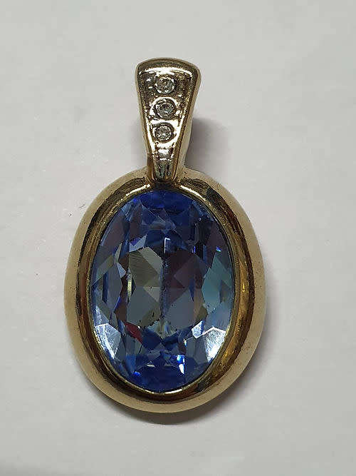 Blue Stone Costume Pendant