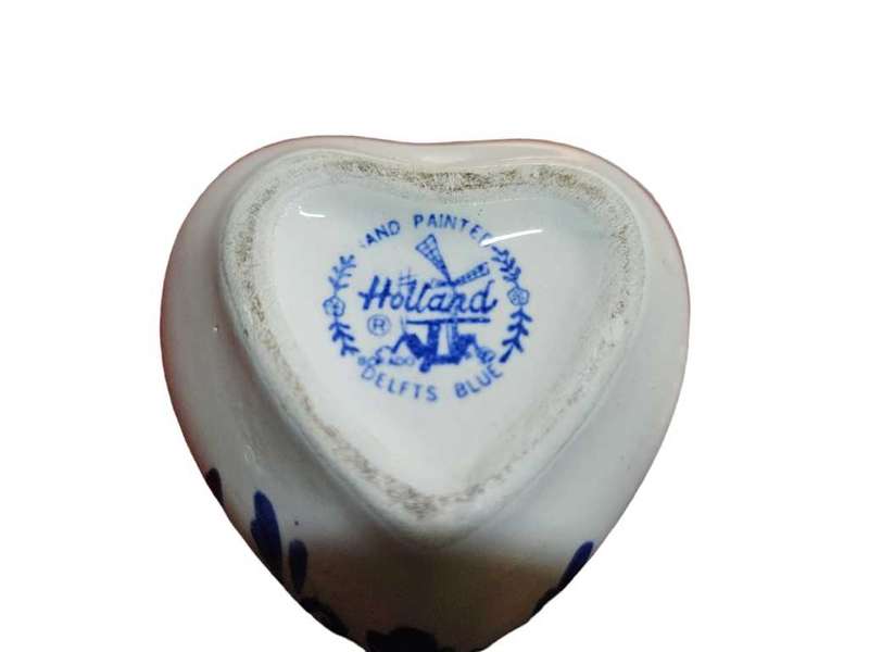 Delft Heart Shaped Trinket/Ring Box