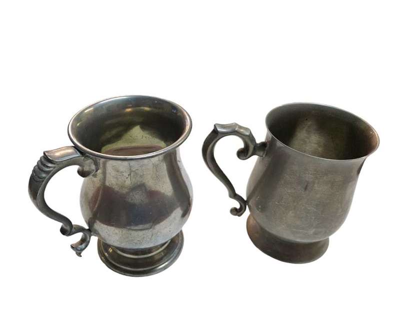 Vintage Pewter Beer Mugs