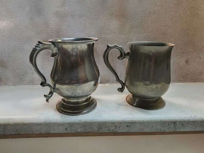 Vintage Pewter Beer Mugs