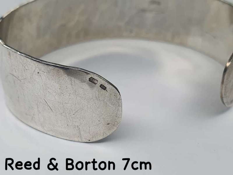 Antique Read & Borton +/- 1930 Sterling Silver hand Wrought Bangle
