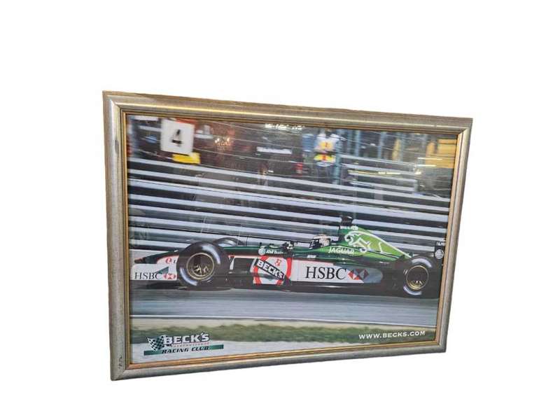 Becks Racing Club Print behind glass