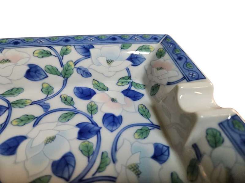 Vintage Maebata Japan Square Lotus Ashtray