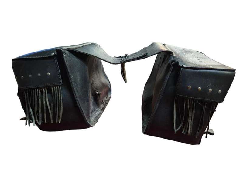 Vintage motorcycle leather saddlebags
