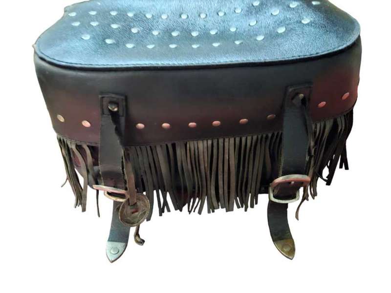 Vintage motorcycle leather saddlebags