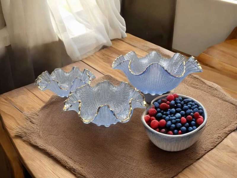 3 Pc Vintage Light blue Bowl Set
