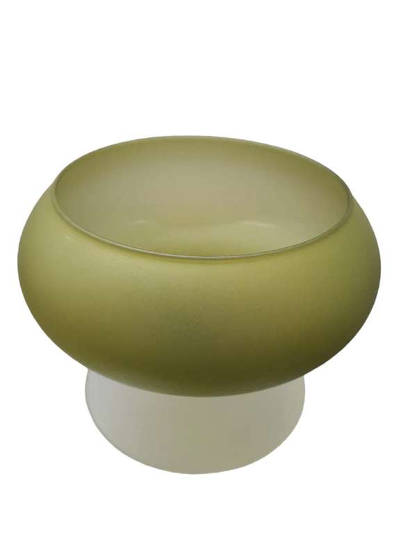 Vintage Green Glass Bowl with Stem
