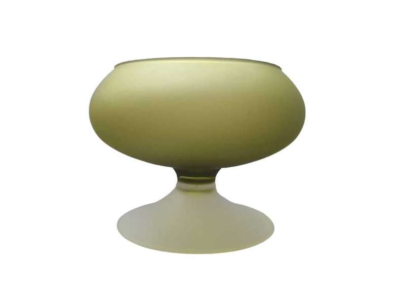 Vintage Green Glass Bowl with Stem