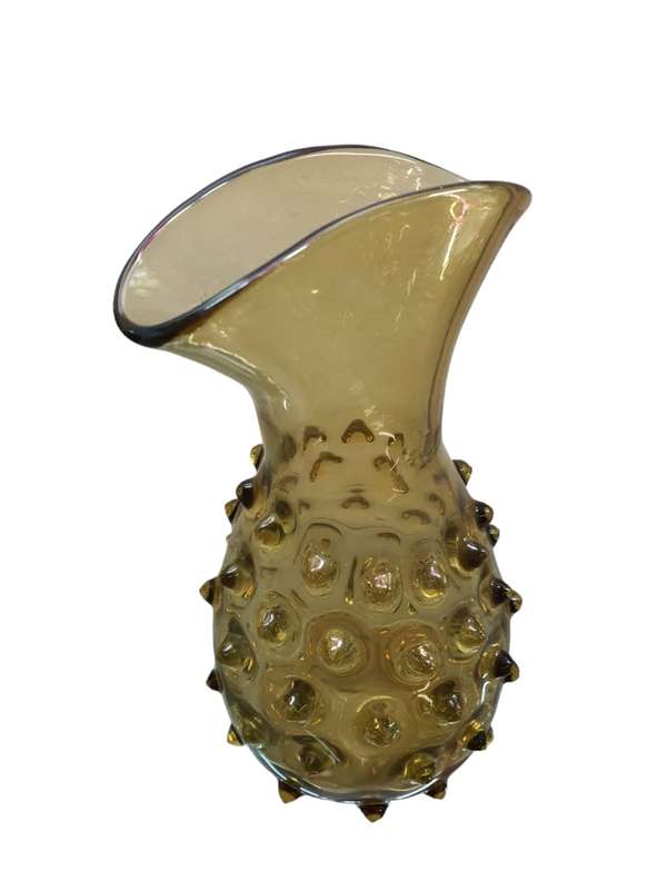 Pilgrim Amber Hobnail Vase