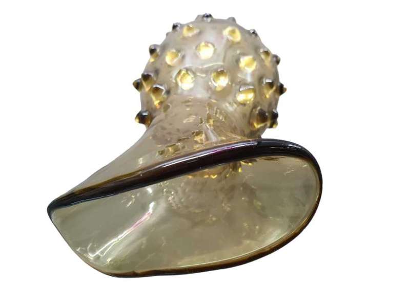 Pilgrim Amber Hobnail Vase