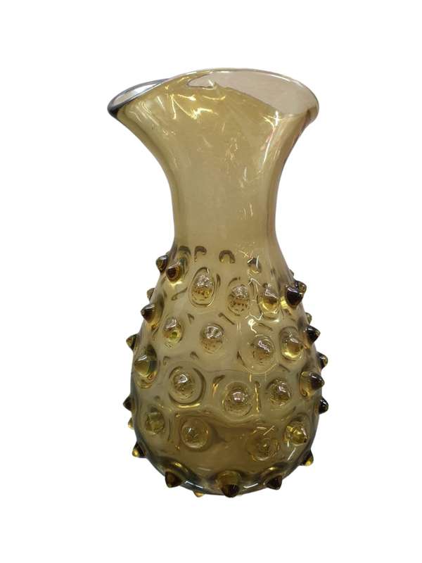 Pilgrim Amber Hobnail Vase
