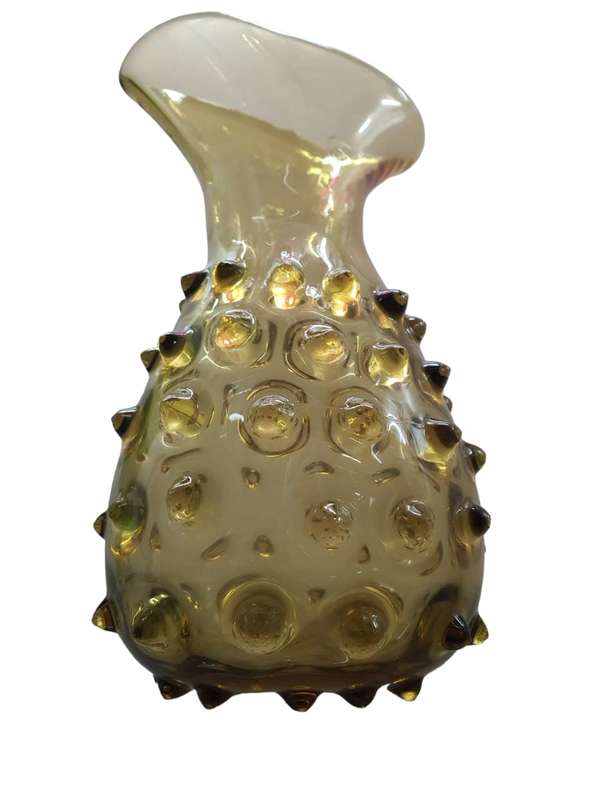 Pilgrim Amber Hobnail Vase