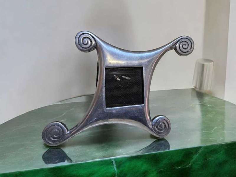 Carrol Boyes standing picture frame. Crafted from high-quality pewter