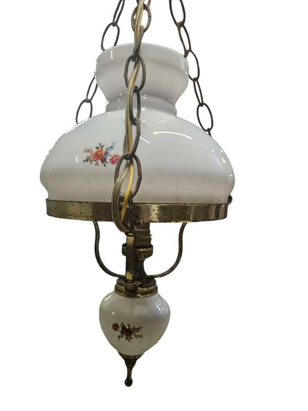 Vintage milk glass light fixture