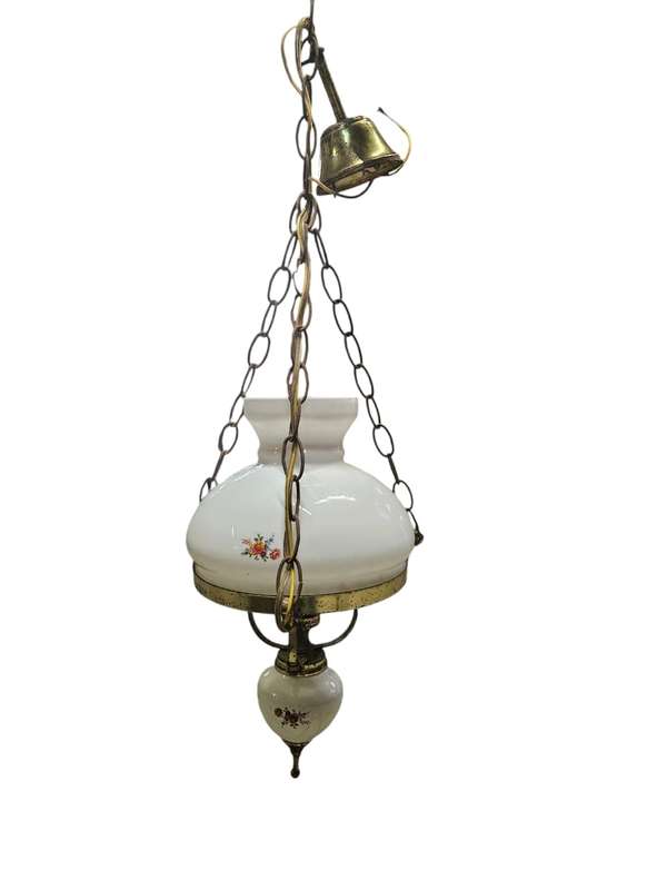 Vintage milk glass light fixture