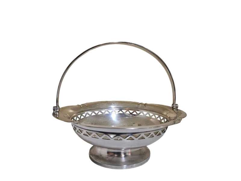 Vintage silver plated footed basket
