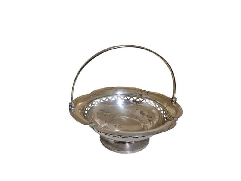 Vintage silver plated footed basket