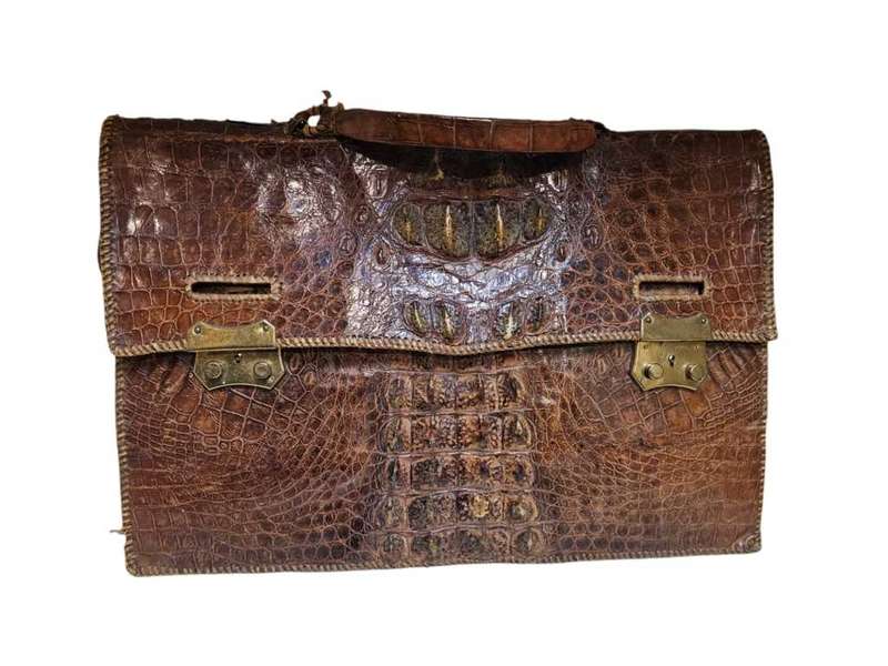 Vintage Crocodile Leather document briefcase