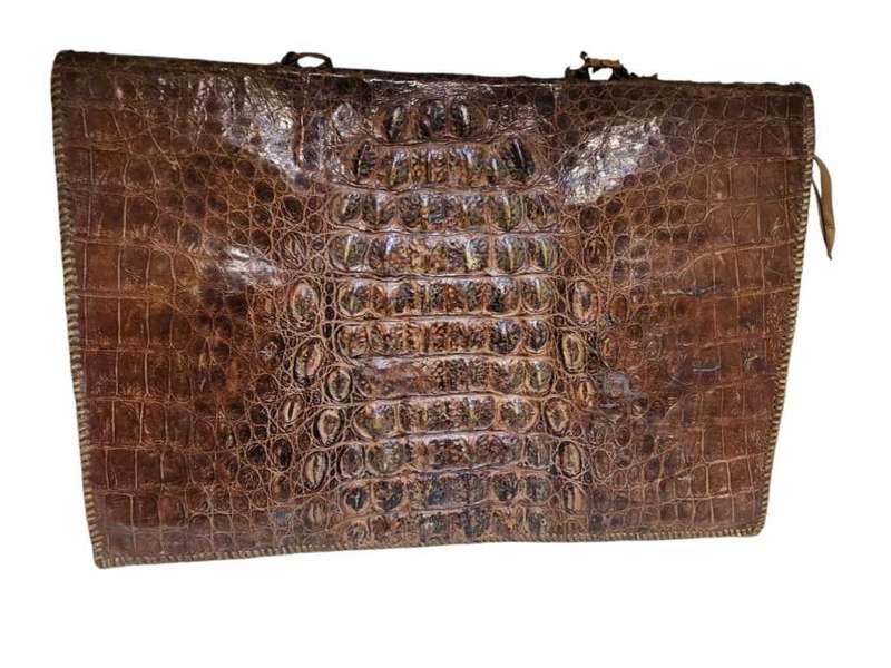 Vintage Crocodile Leather document briefcase
