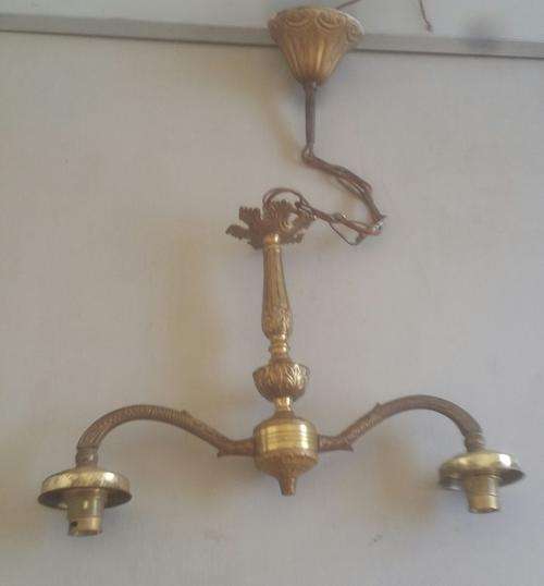 VINTAGE ANTIQUE BRASS CHANDELIER.