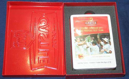 AMAZING METAL CASTEL BOX WITH PLAYING CARDS STILL SEALD