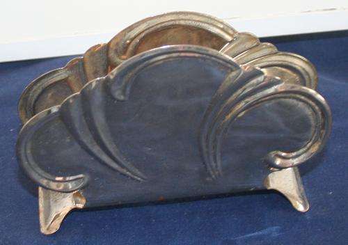 BEAUTIFUL SILVER METAL LETTER OR SERVIETTE HOLDER